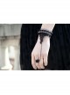 Retro Gothic Fashion Elegant Black Lace Rose Flower Female With Ring Bracelet