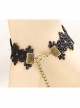 Gothic Punk Fashion Black Tassel Man-made Crystal Retro Lace Female Bracelet