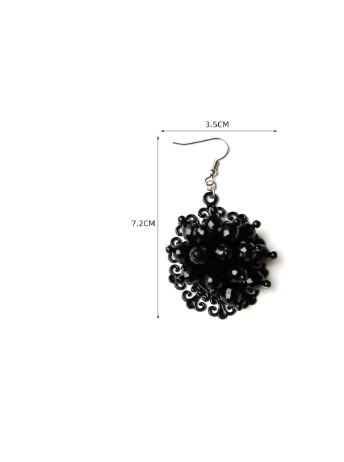Baroque Retro Black Alloy Handmade Beaded Gothic Halloween Female Earrings