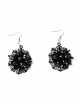 Baroque Retro Black Alloy Handmade Beaded Gothic Halloween Female Earrings
