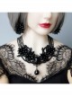 Baroque Retro Black Alloy Handmade Beaded Gothic Halloween Female Earrings