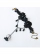 Gothic Retro Fashion Black Lace Rose Flower Pearl Female With Ring Bracelet