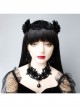 Victorian Fashion Retro Gothic Grim Reaper Black Halloween Queen Witch Crown Hairband