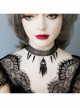 Retro Fashion Halloween Prom Vampire Steam Punk Gothic Black Mesh Spikes Female Choker