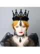 Retro Fashion Grim Reaper Cosplay Steam Punk Goth Queen Halloween Prom Black Spike Earrings