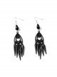 Retro Fashion Grim Reaper Cosplay Steam Punk Goth Queen Halloween Prom Black Spike Earrings