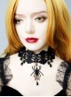 Fashion Gothic Retro Black Exaggerated Spider Lace Halloween Prom Female Choker