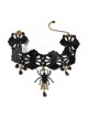Fashion Gothic Retro Black Exaggerated Spider Lace Halloween Prom Female Choker