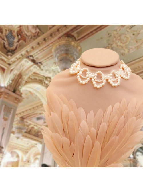 Fashion Retro Elegant Baroque White Imitation Pearl Nightclub Prom Female Choker