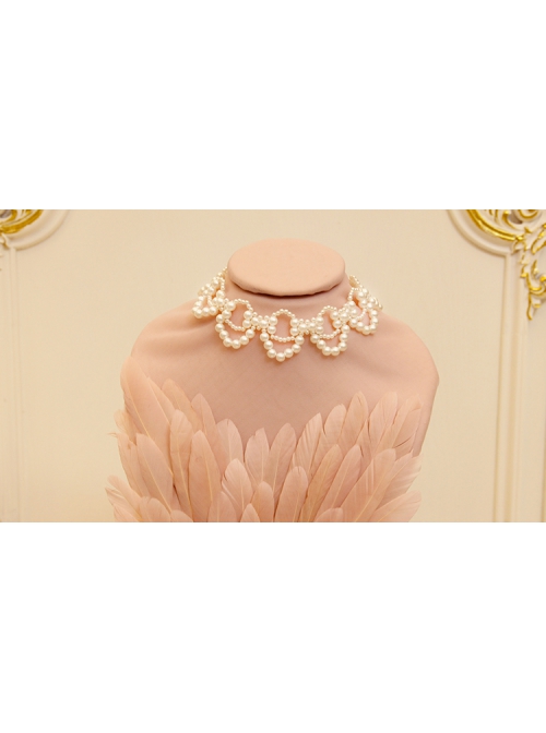Fashion Retro Elegant Baroque White Imitation Pearl Nightclub Prom Female Choker