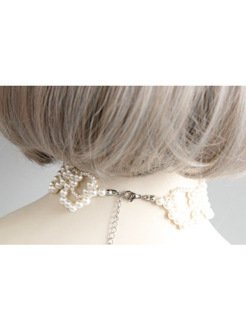 Fashion Retro Elegant Baroque White Imitation Pearl Nightclub Prom Female Choker