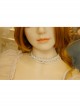 Baroque Retro Fashion Hand-Made White Lace Pearl Ribbon Female Short Necklace