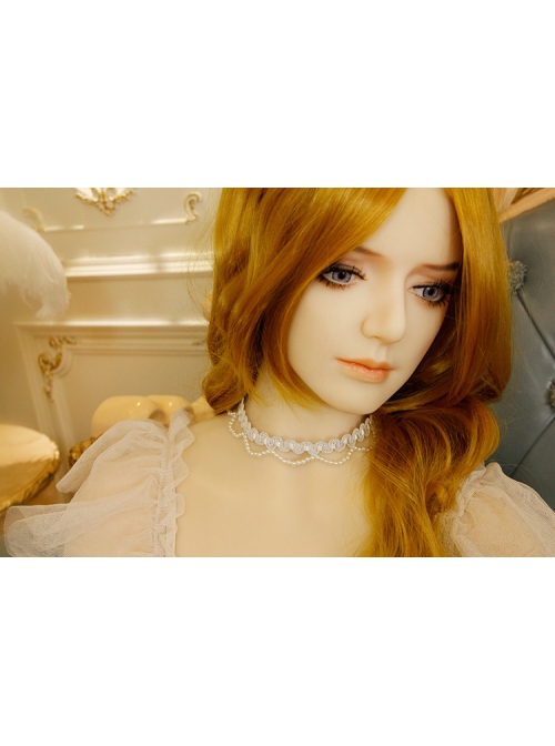 Baroque Retro Fashion Hand-Made White Lace Pearl Ribbon Female Short Necklace