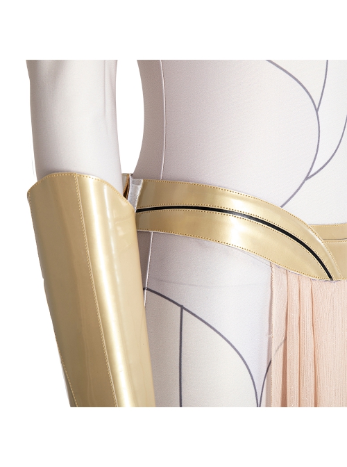 Eternals Thena Beige Battle Suit Design Combination 2 Halloween Cosplay Costume Full Set
