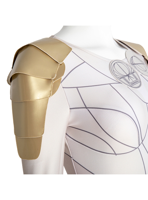 Eternals Thena Beige Battle Suit Design Combination 2 Halloween Cosplay Costume Full Set