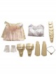 Eternals Thena Beige Battle Suit Design Combination 2 Halloween Cosplay Costume Full Set