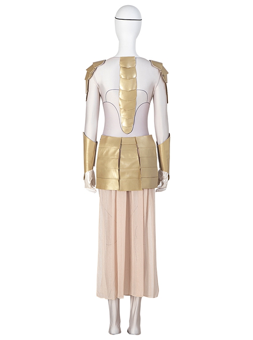 Eternals Thena Beige Battle Suit Design Combination 2 Halloween Cosplay Costume Full Set