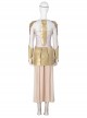 Eternals Thena Beige Battle Suit Design Combination 2 Halloween Cosplay Costume Full Set