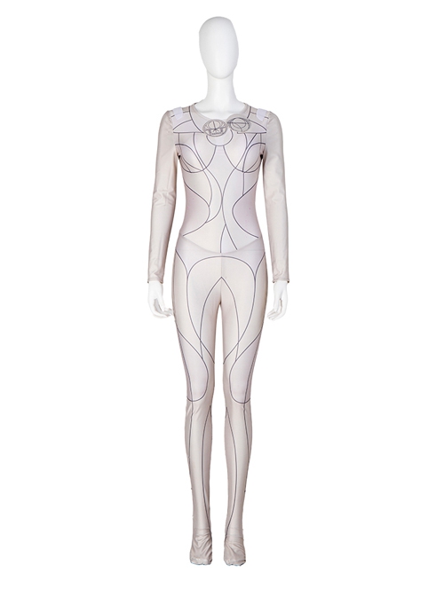 Eternals Thena Beige Battle Suit Design Combination 2 Halloween Cosplay Costume Full Set