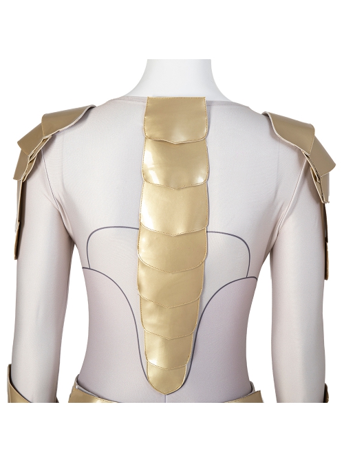Eternals Thena Beige Battle Suit Design Combination 2 Halloween Cosplay Costume Full Set