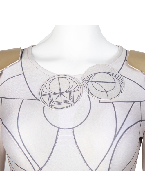 Eternals Thena Beige Battle Suit Design Combination 2 Halloween Cosplay Costume Full Set