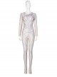 Eternals Thena Beige Battle Suit Design Combination 2 Halloween Cosplay Costume White Bodysuit
