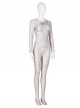 Eternals Thena Beige Battle Suit Design Combination 2 Halloween Cosplay Costume White Bodysuit