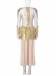 Eternals Thena Beige Battle Suit Design Combination 2 Halloween Cosplay Costume Beige Waist Skirt