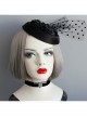 Simple Fashion Retro Gothic Row Drill Black Velvet Female Collar