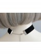 Simple Fashion Retro Gothic Row Drill Black Velvet Female Collar