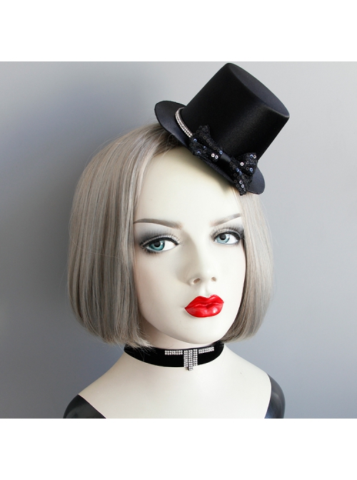 Simple Fashion Retro Gothic Row Drill Black Velvet Female Collar