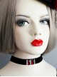 Simple Fashion Gothic Retro Red Resin Diamond Row Diamond Black Velvet Female Short Necklace