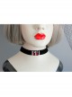 Simple Fashion Gothic Retro Red Resin Diamond Row Diamond Black Velvet Female Short Necklace