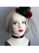Simple Fashion Gothic Retro Red Resin Diamond Row Diamond Black Velvet Female Short Necklace