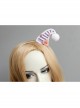 Fashion Cute White Hair Ball Pink Flower Purple Personality Hat Female Headband