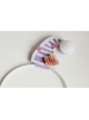 Fashion Cute White Hair Ball Pink Flower Purple Personality Hat Female Headband