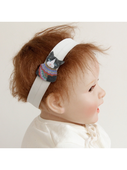 Fashion Personality Birthday One Year Old Baby Girl Child Cute Cartoon Kitten Hair Band