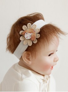 Fashion Personality Birthday One-Year-Old Baby Girl Child Cute Cartoon Girl Golden Lace Flower Headband