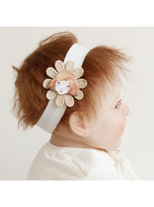Fashion Personality Birthday One-Year-Old Baby Girl Child Cute Cartoon Girl Golden Lace Flower Headband