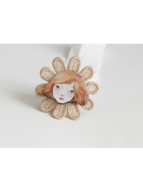 Fashion Personality Birthday One-Year-Old Baby Girl Child Cute Cartoon Girl Golden Lace Flower Headband