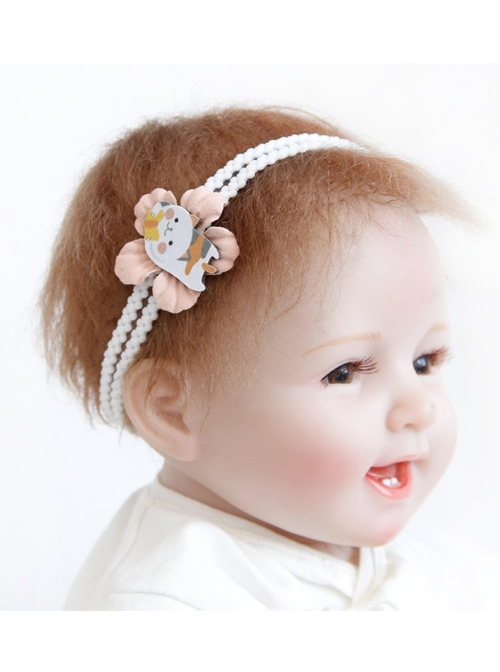 Fashion Cartoon Kitten Pink Flower Cute Princess Baby One-Year-Old Birthday Female Elastic Hair Band
