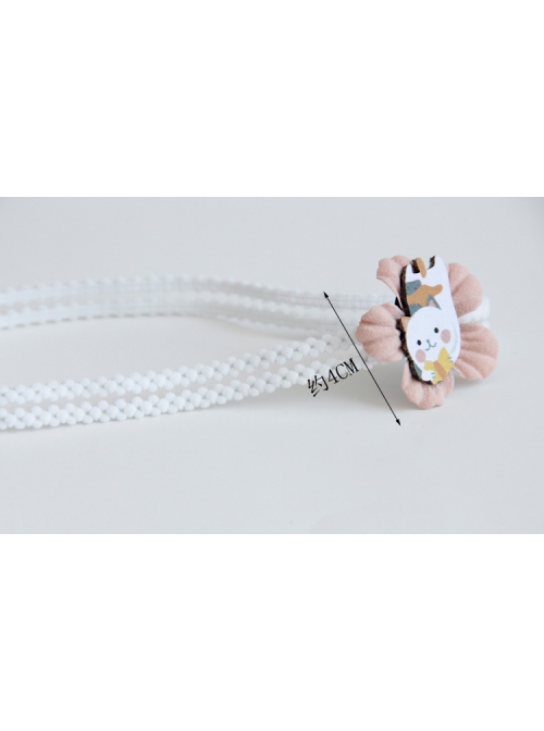 Fashion Cartoon Kitten Pink Flower Cute Princess Baby One-Year-Old Birthday Female Elastic Hair Band