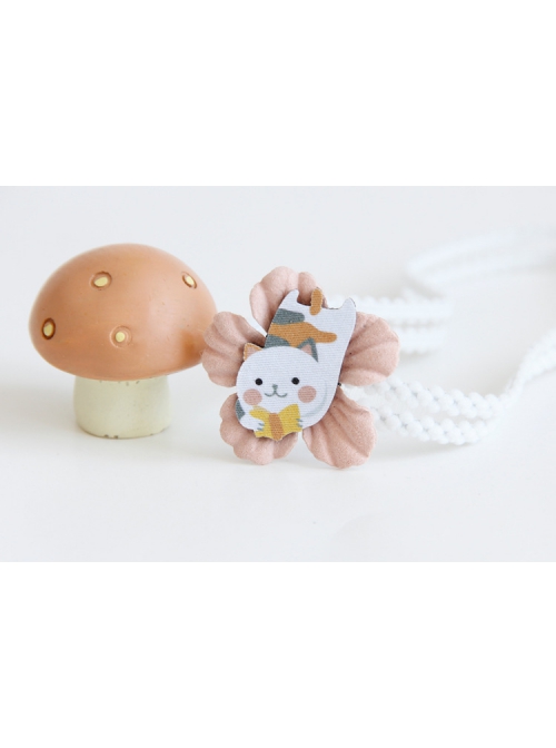 Fashion Cartoon Kitten Pink Flower Cute Princess Baby One-Year-Old Birthday Female Elastic Hair Band