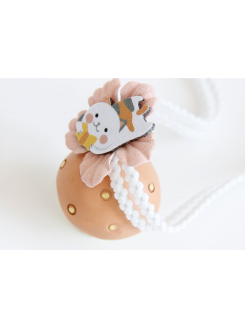 Fashion Cartoon Kitten Pink Flower Cute Princess Baby One-Year-Old Birthday Female Elastic Hair Band