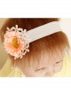 Fashion White Lace Orange Flowers Cute Baby Girls Birthday Elastic Hair Band