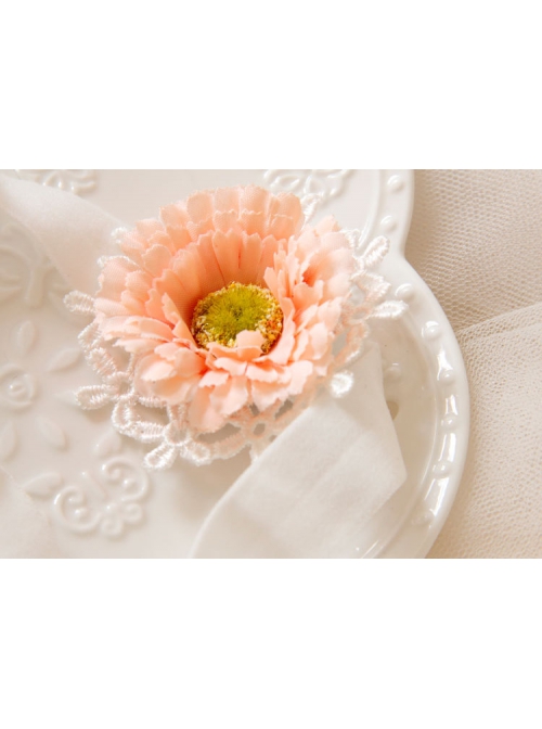Fashion White Lace Orange Flowers Cute Baby Girls Birthday Elastic Hair Band