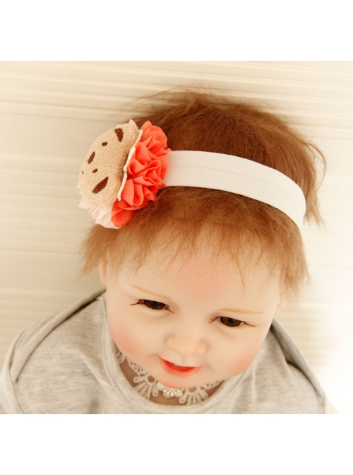 Fashion Cute Holiday Birthday Baby Child Cartoon Bear Pink Flower Hair Band