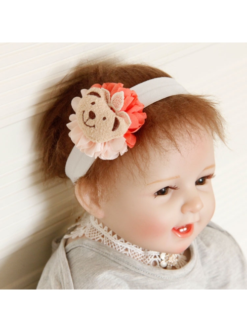 Fashion Cute Holiday Birthday Baby Child Cartoon Bear Pink Flower Hair Band