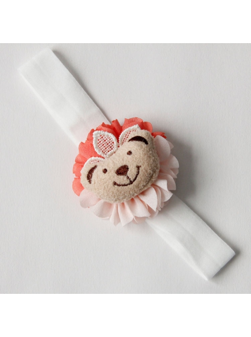 Fashion Cute Holiday Birthday Baby Child Cartoon Bear Pink Flower Hair Band