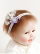 Cute Fashion White Lace Purple Swan Stretch Children Baby Girl Holiday Birthday Hairband